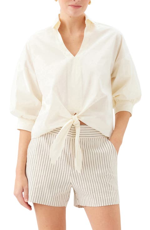 Jena Tie Front Cotton Top