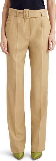 パンツ DRIES VAN NOTEN PULLA STRAIGHT-LEG TROUSERS IN COTTON BLEND Dries Van Noten Pulla Belted Loose Straight Leg Pants