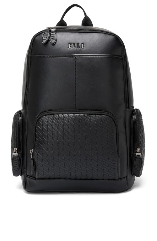 Elle Leisure Luxe 27l Vegan Leather Backpack In Black