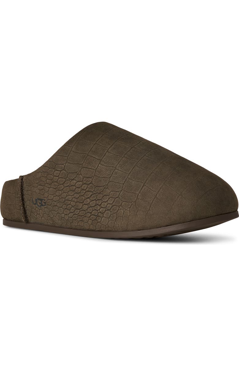 UGG<sup>®</sup> Elea Croc Embossed Suede Slipper, Main, color, Dense Smoke