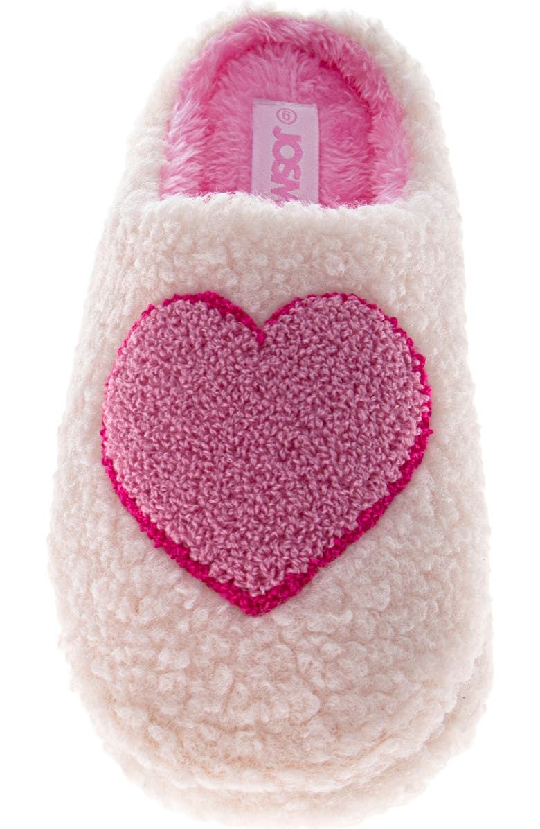 JOSMO Cozy Hearts Scuff Slipper, Alternate, color, White/ Pink