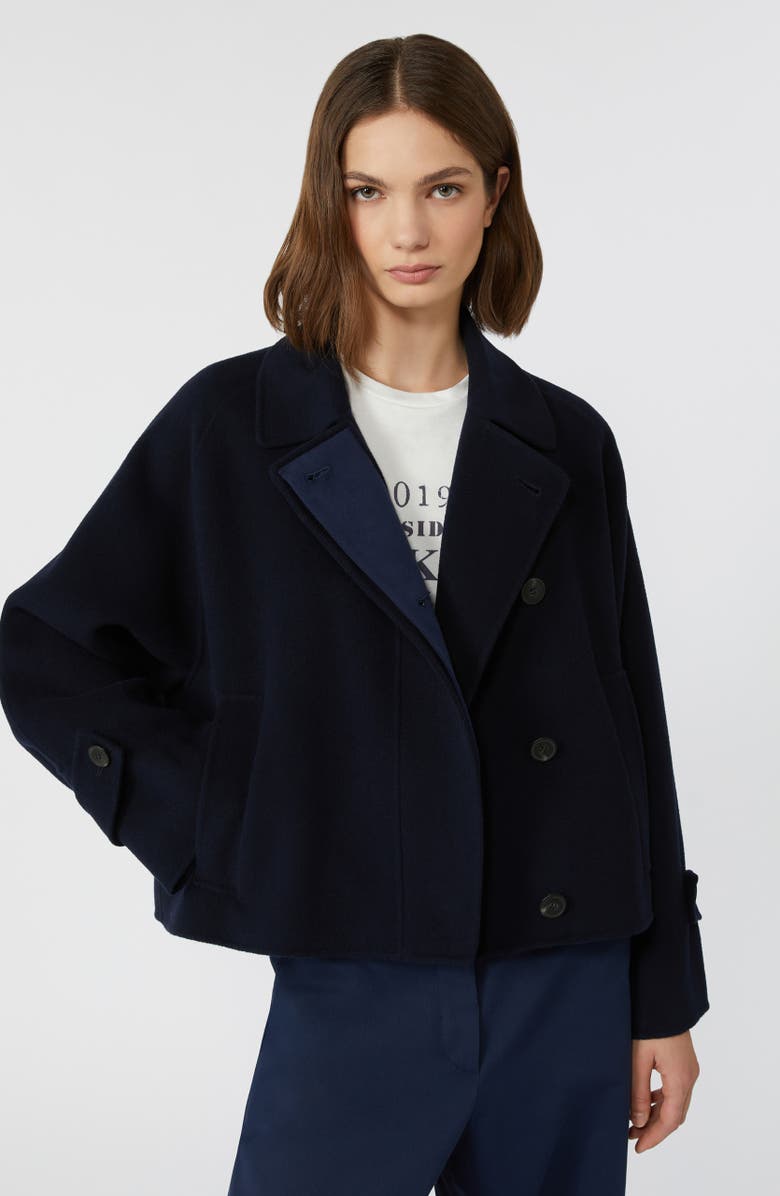 Weekend Max Mara Carella Virgin Wool Jacket, Alternate, color, Navy