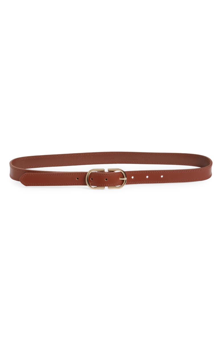 Nordstrom Camilla Leather Belt, Main, color, Cognac