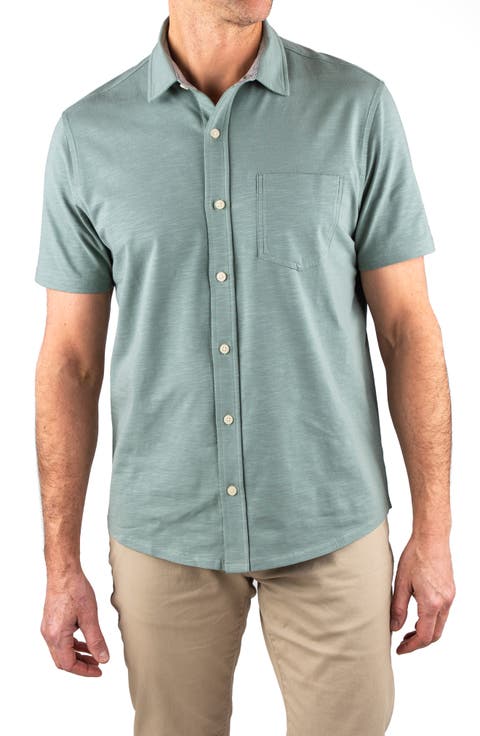 Slub Jersey Button-Up Shirt