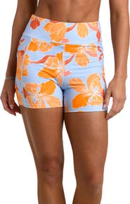 La Blanca Outline Floral High Waist Bike Shorts
