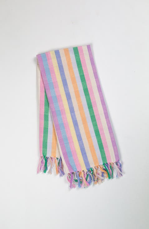 Handwoven Colorful Striped Cotton Kitchen Towel