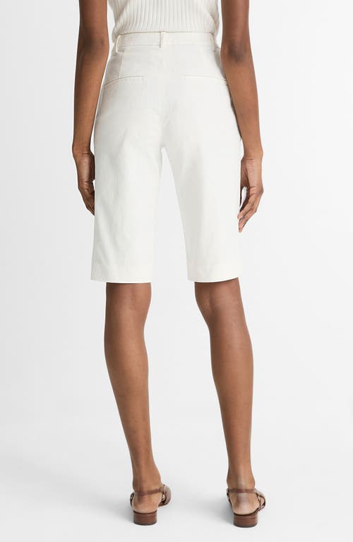 Shop Vince Stretch Cotton Bermuda Chino Shorts In Off White