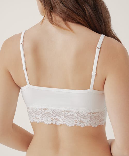 Pact Organic Cotton Lace Smooth Cup Bralette In White