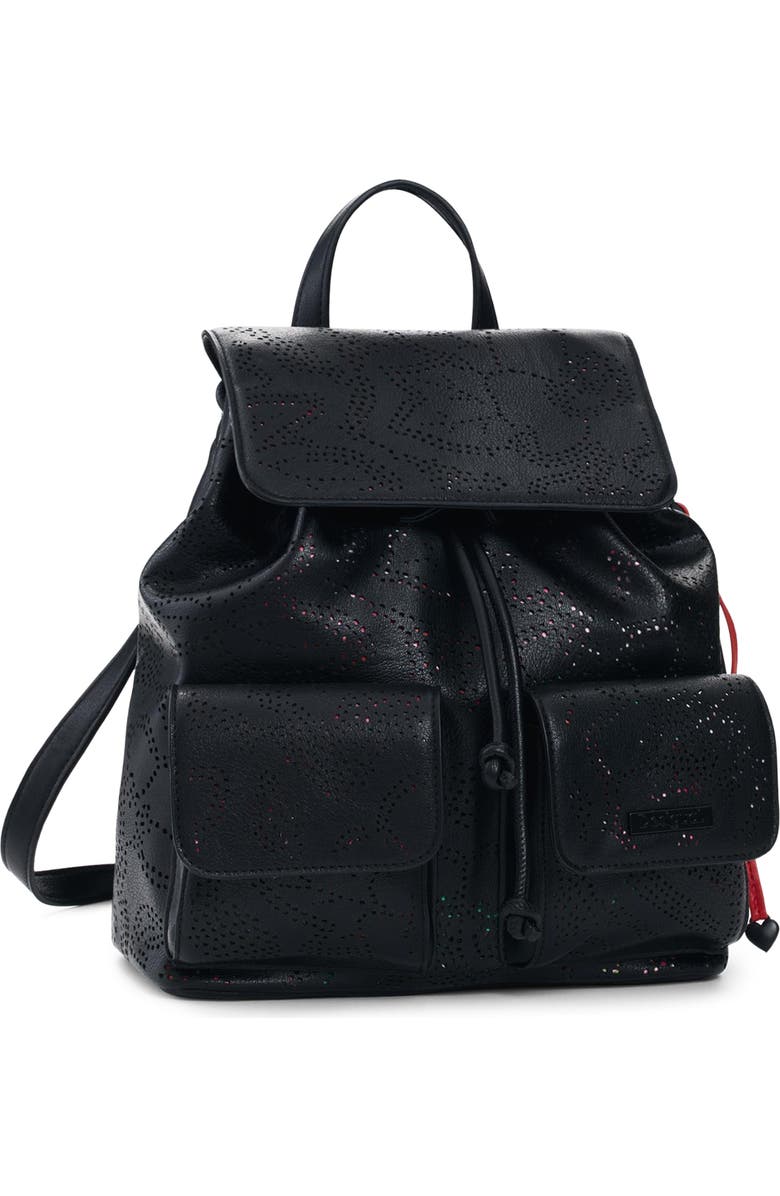 Desigual Mini Perforated Design Convertible Backpack, Alternate, color,