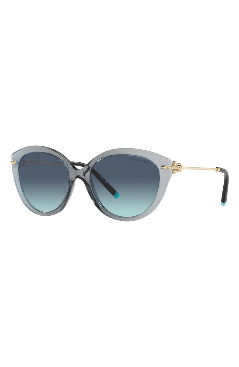 Tiffany & Co. 55mm Cat Eye Sunglasses, Alternate, color, Clear Blue Gradient