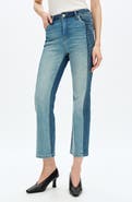Bayeas Two-Tone High Waist Straight Leg Jeans
