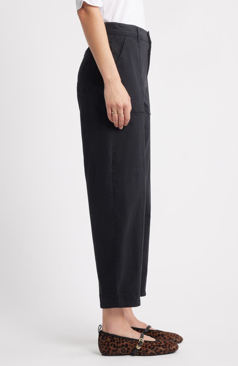 Caslon<sup>®</sup> Cotton Twill Utility Pants, Alternate, color, Black