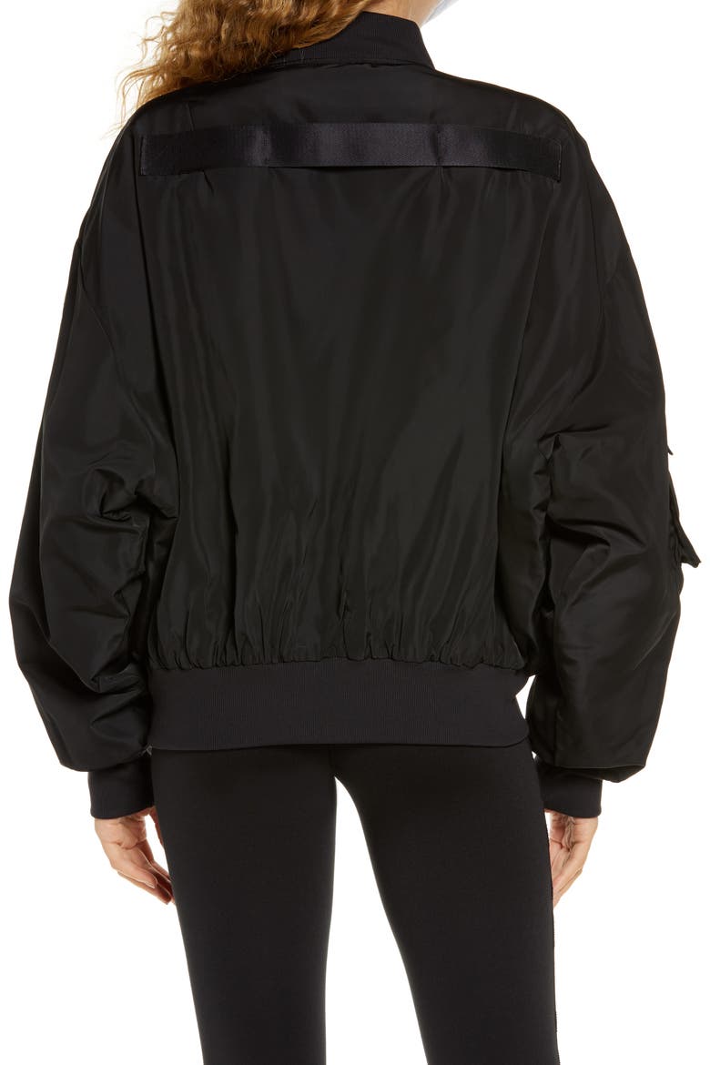 It Girl Bomber Jacket, Alternate, color, BLACK