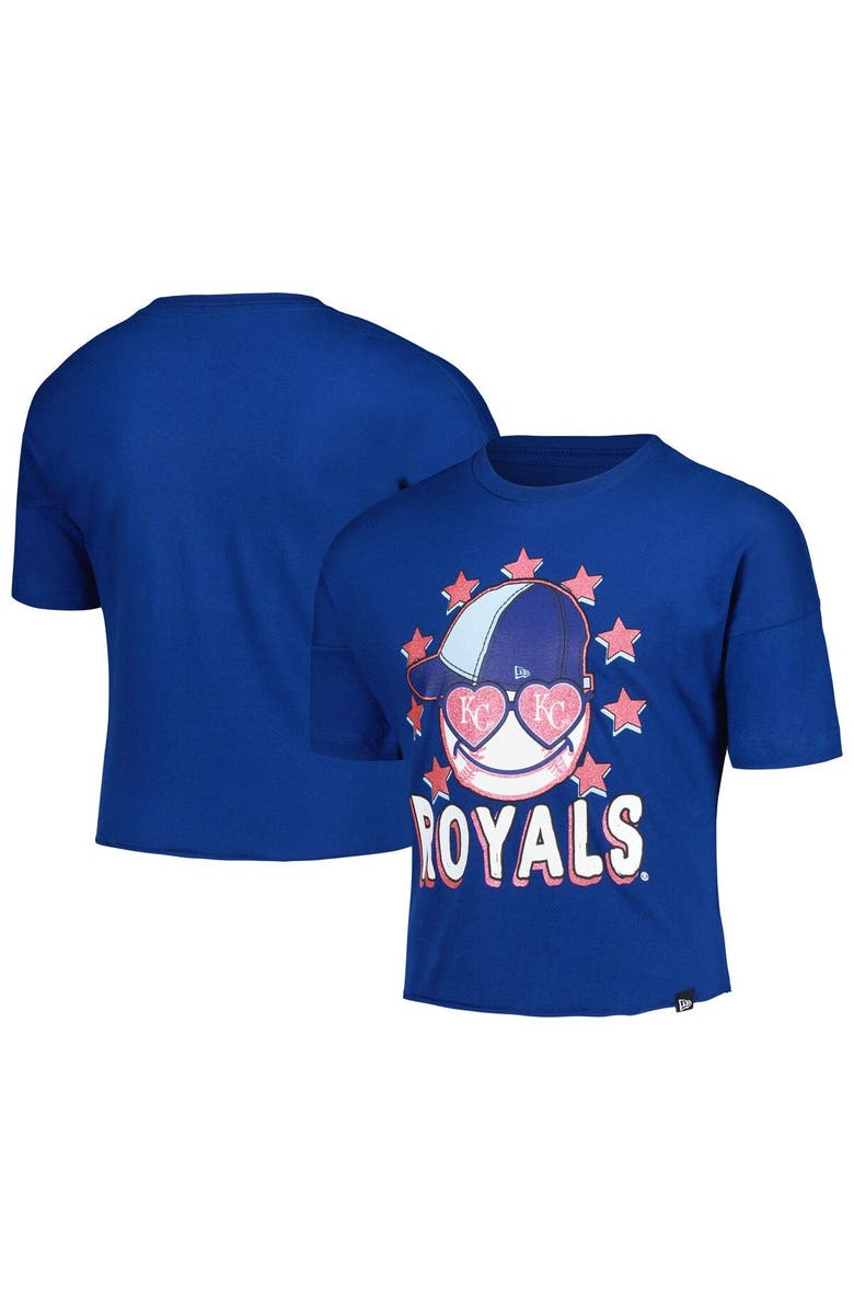 New Era Girls Youth New Era Royal Kansas City Royals Team Half Sleeve T-Shirt, Main, color, Royal