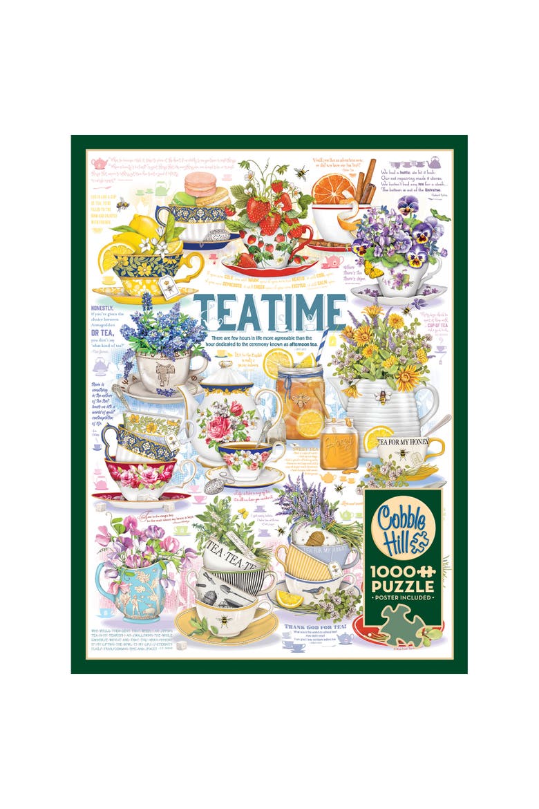 1000 Piece Puzzle Tea Time Reference Poster Included, Alternate, color, Multicolored