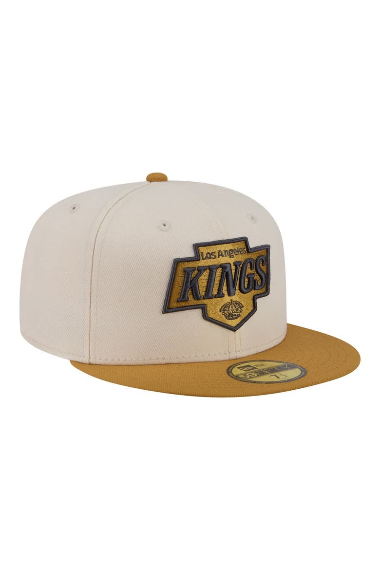 Men's New Era  Cream/Tan Los Angeles Kings Colorpack Two-Tone 59FIFTY Fitted Hat, Alternate, color, Cream