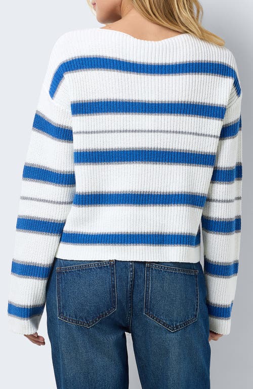 Noisy May Short Sleeve Ribbed Knit Top In Black And Cream Stripe In Eggnog Stripes Mgm
