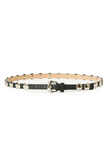 B-low The Belt Ames Studded Leather Belt In Black Silver