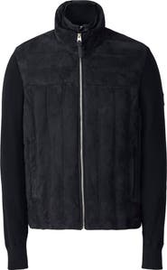 Mackage Landen Suede & Merino Wool Hybrid Down Jacket with Bib