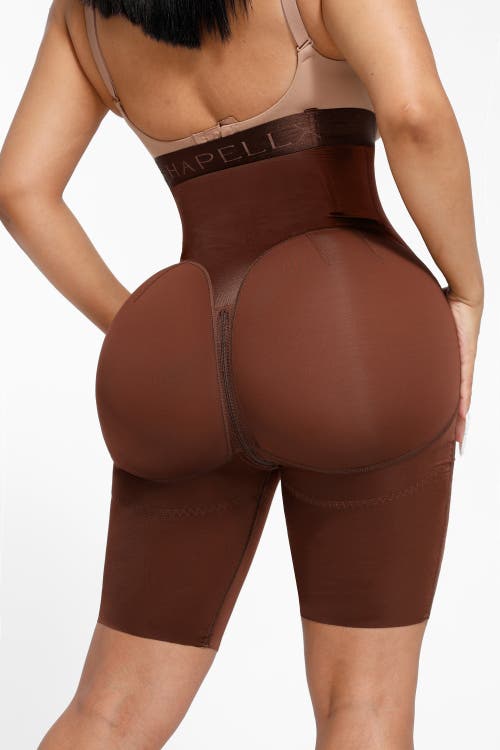 Shapellx Butt-lifting High Waist Shorts In Mocha