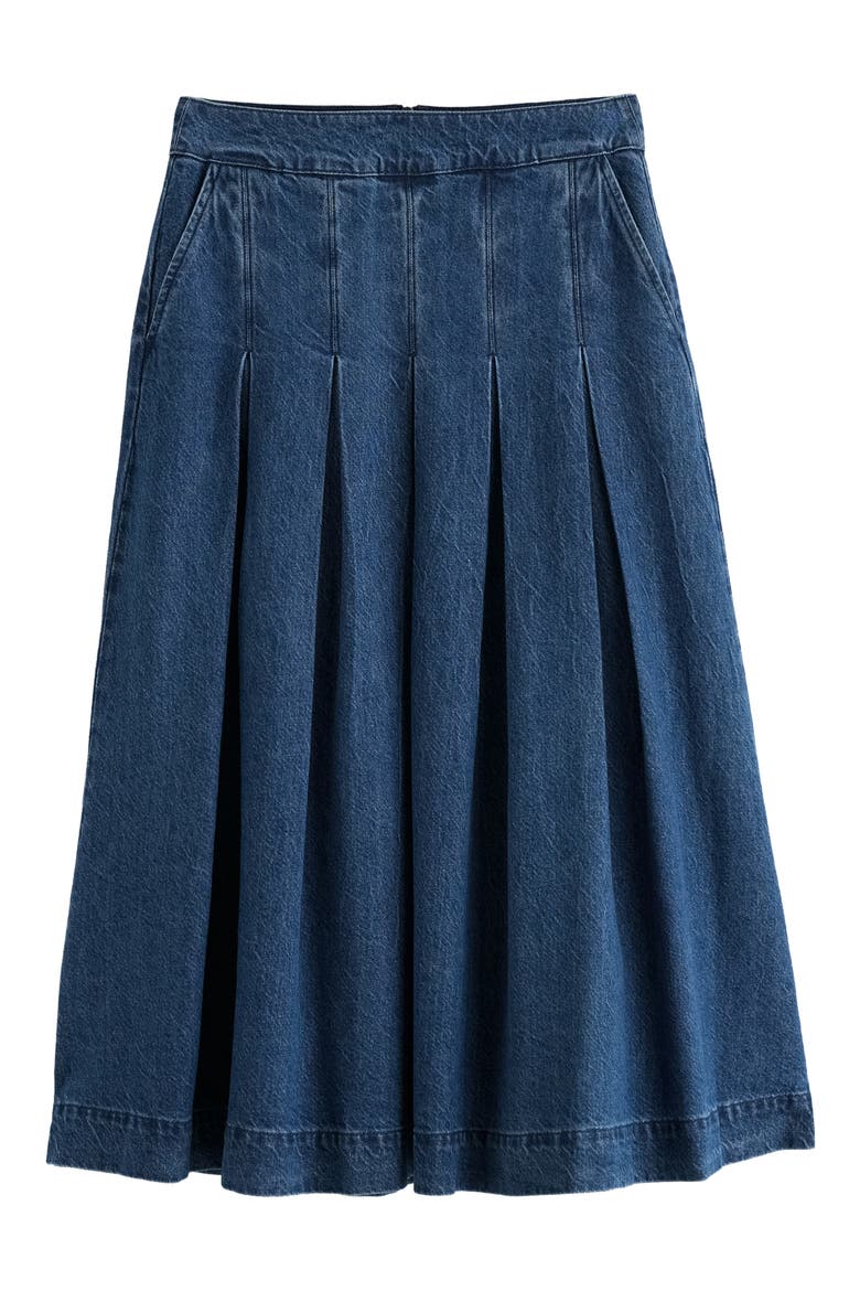 Rosewall Midi Skirt, Alternate, color, MID WASH