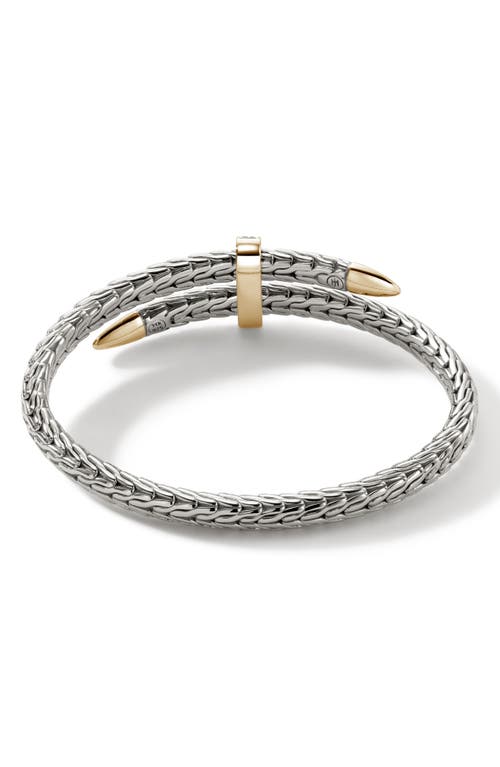 John Hardy Spear Flex Cuff, Diamonds In Sterling Silver/yellow Gold