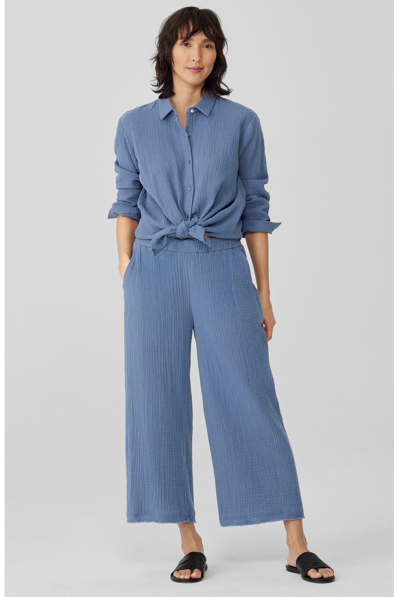 Wide Leg Organic Cotton Pants, Alternate, color, DUSK