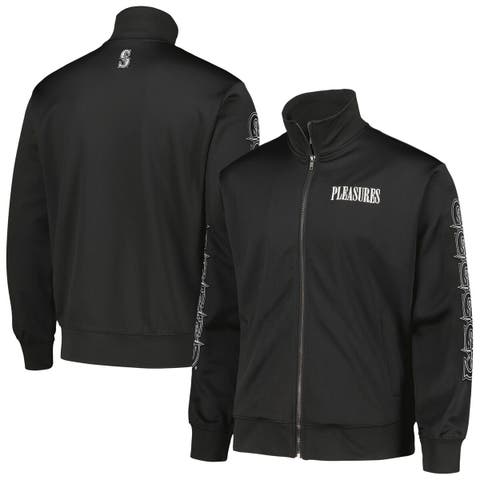 Men's PLEASURES Black Seattle Mariners Pitcher Full-Zip Track Jacket