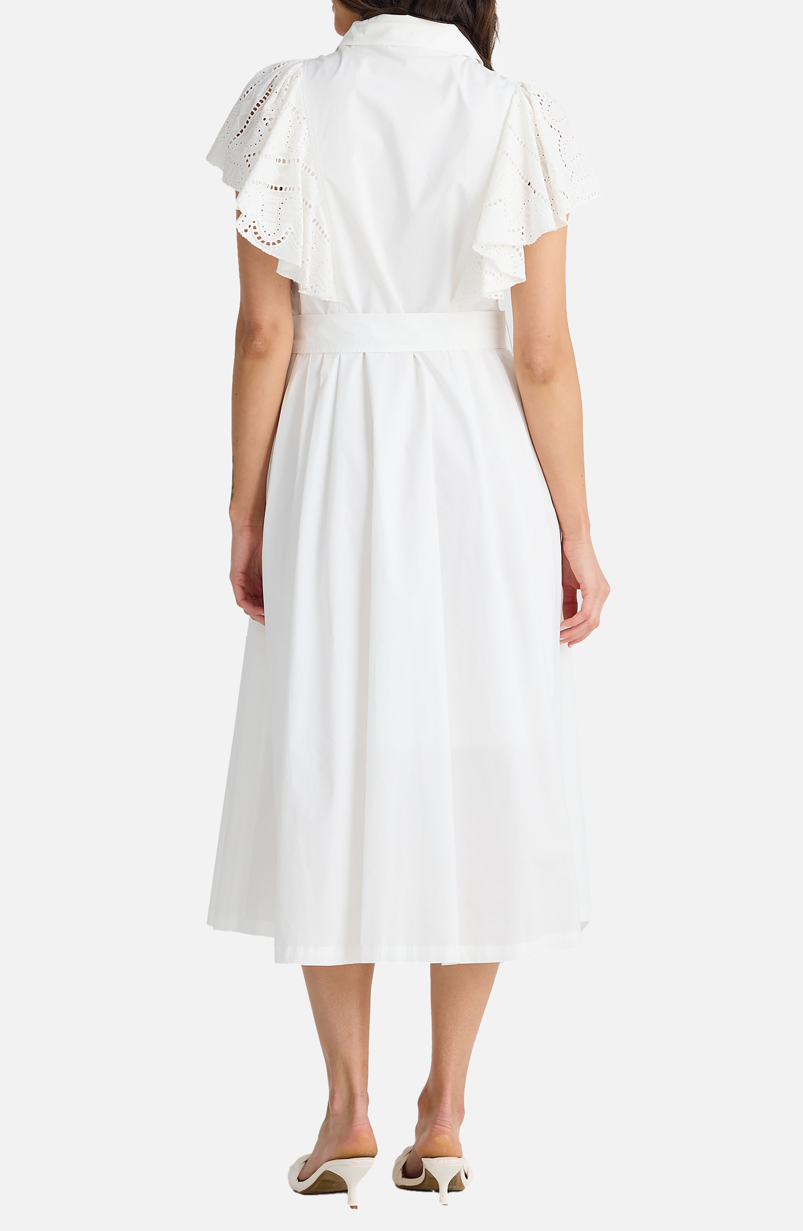 Marigold Ruffle Sleeve Cotton Midi Shirtdress - image 2