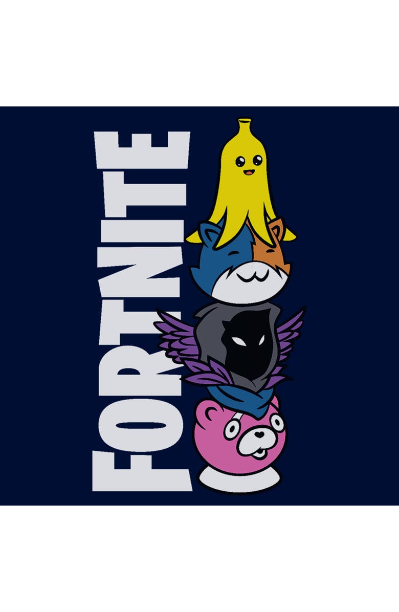 FORTNITE Boy's Fortnite Cute Characters Logo Graphic T-Shirt, Alternate, color, Navy Blue