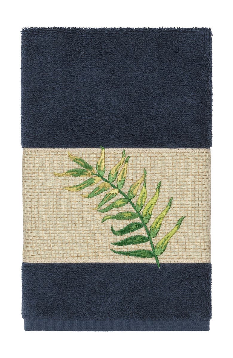 Linum Home Textiles Zoe Embellished Hand Towel - Midnight Blue, Main, color, Midnight Blue