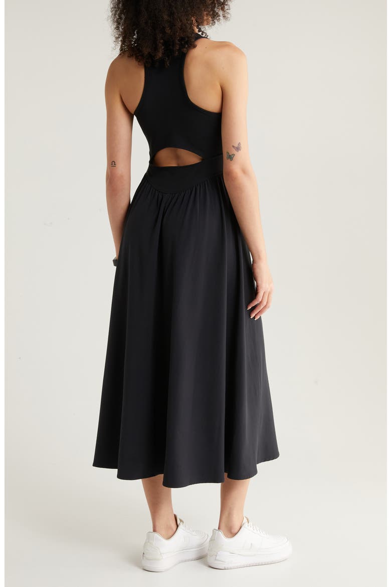 Effortless Cutout Back Hybrid Dress, Alternate, color, BLACK