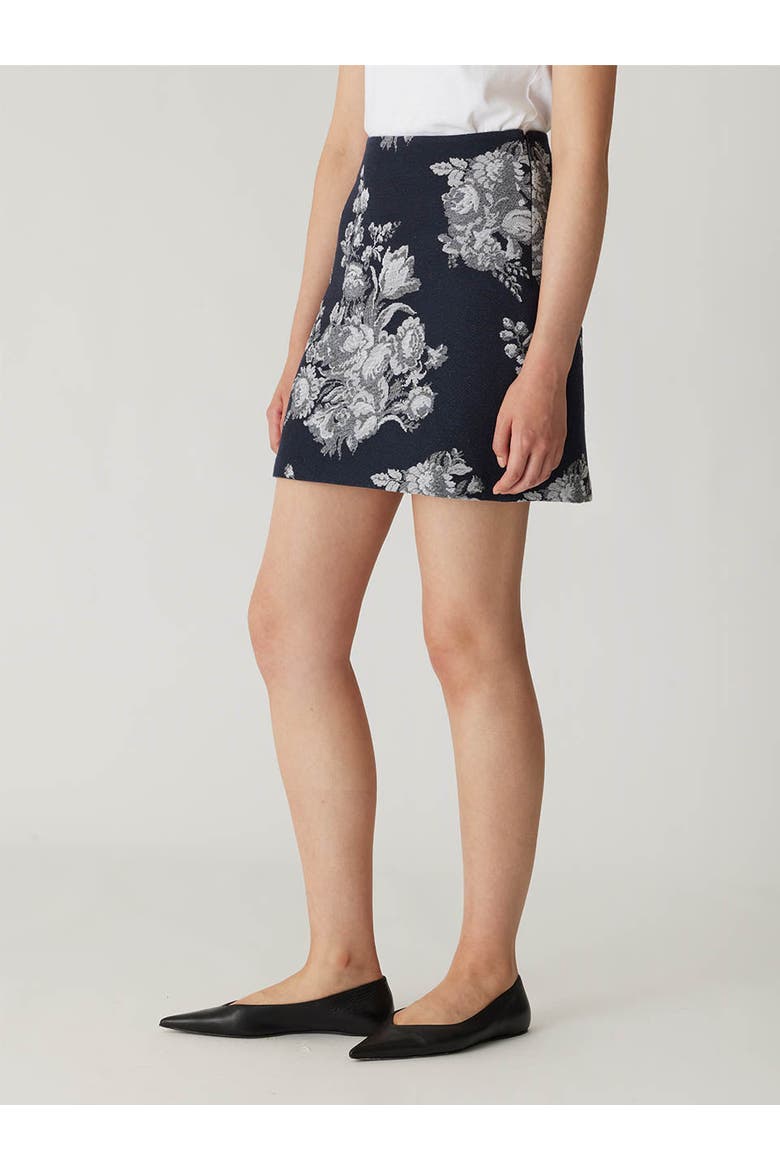 Venice Toile Jacquard Mini Skirt, Alternate, color, INDIGO COMBO