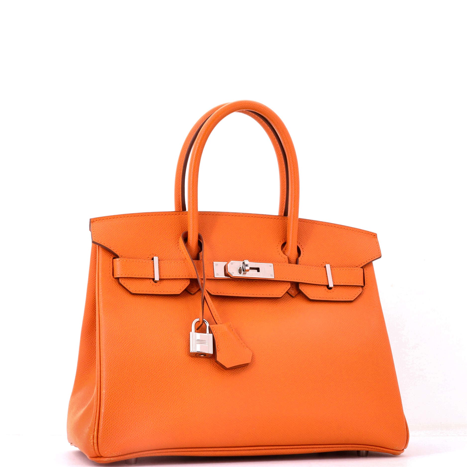 Birkin Handbag Orange Epsom with Palladium Hardware 30, Alternate, color, Orange H