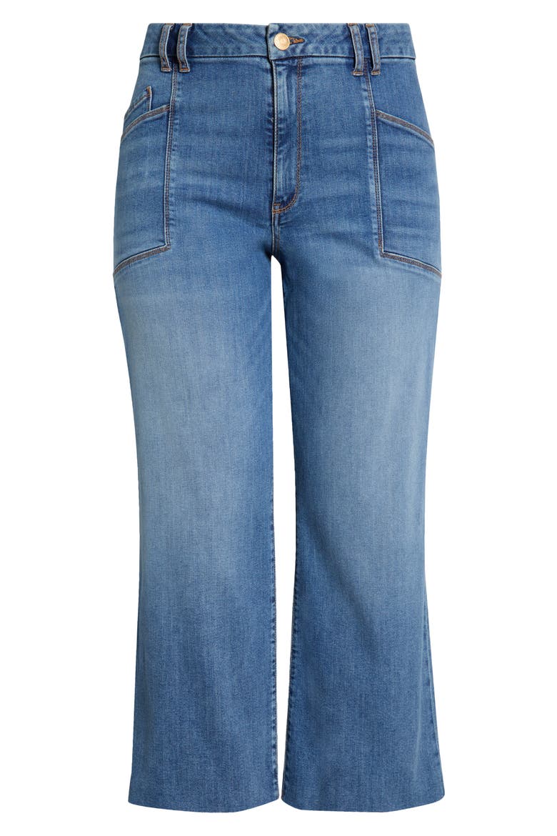Meg Raw Hem High Waist Ankle Wide Leg Jeans, Alternate, color, EARN