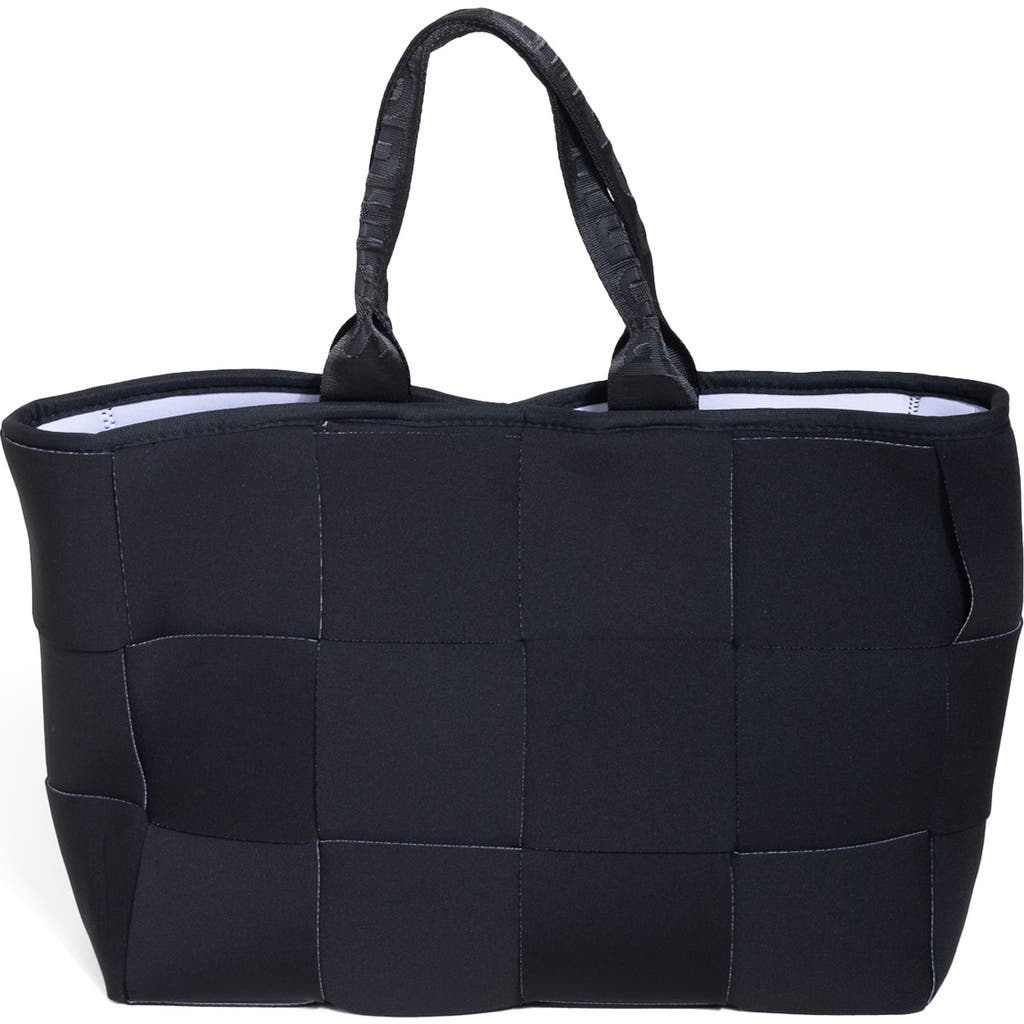Pop Ups Brand Icon Water Resistant Woven Neoprene Tote Bag In Black