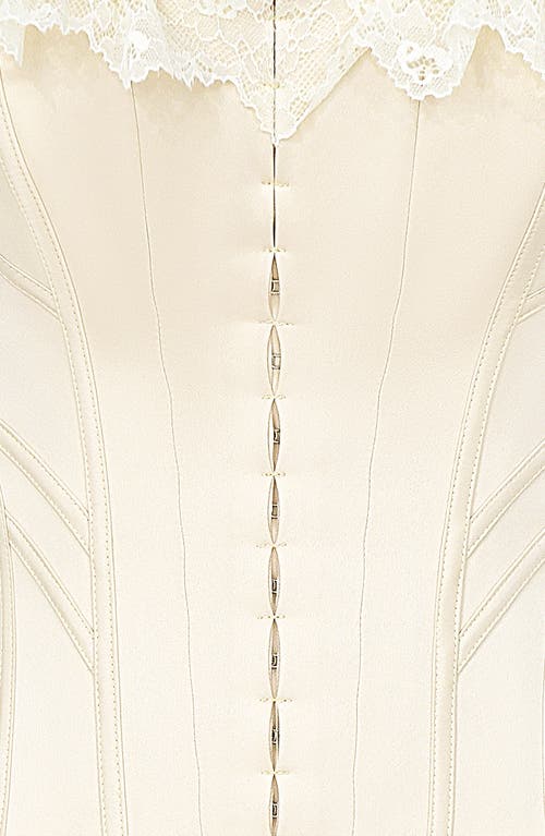 Shop House Of Cb Idella Strapless Corset Top In Ecru
