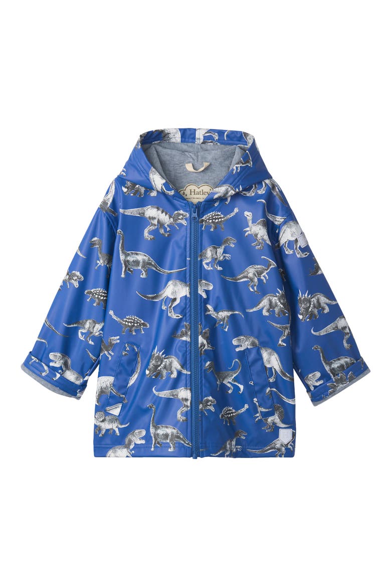 Kids' Dinoextinction Raincoat, Main, color, BLUE