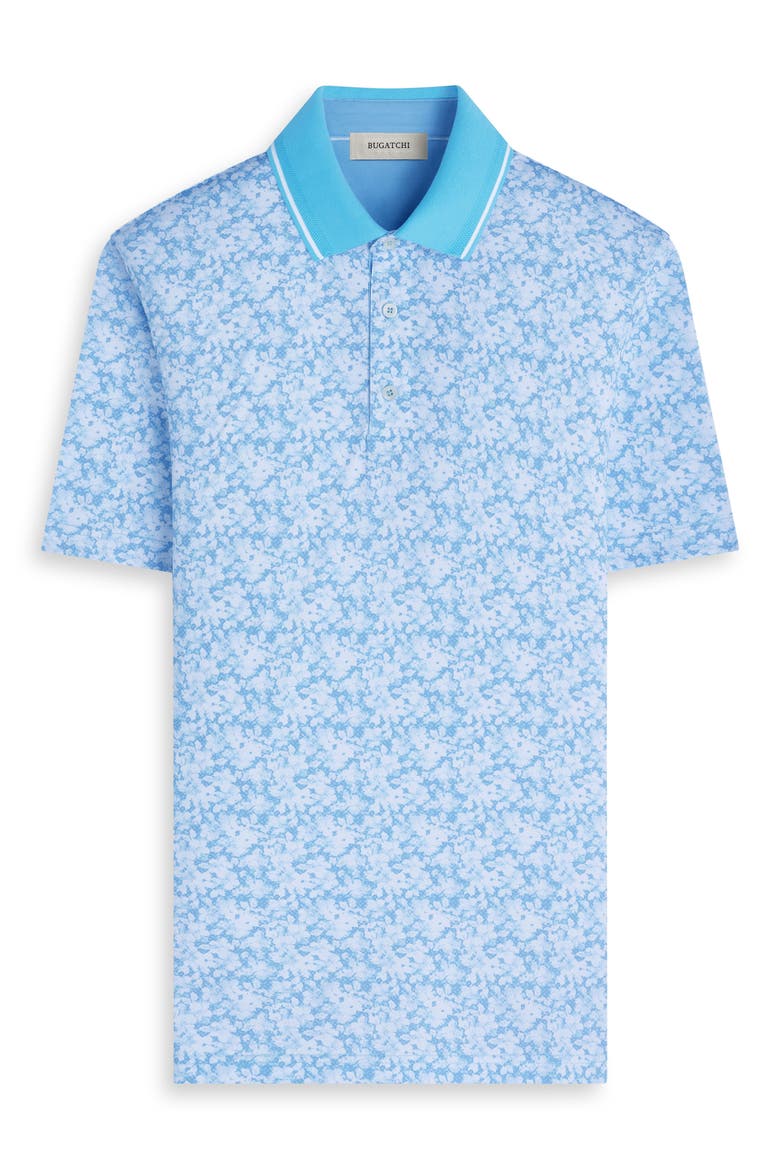 Vidal OoohCotton® Watercolor Floral Polo, Alternate, color, TEAL