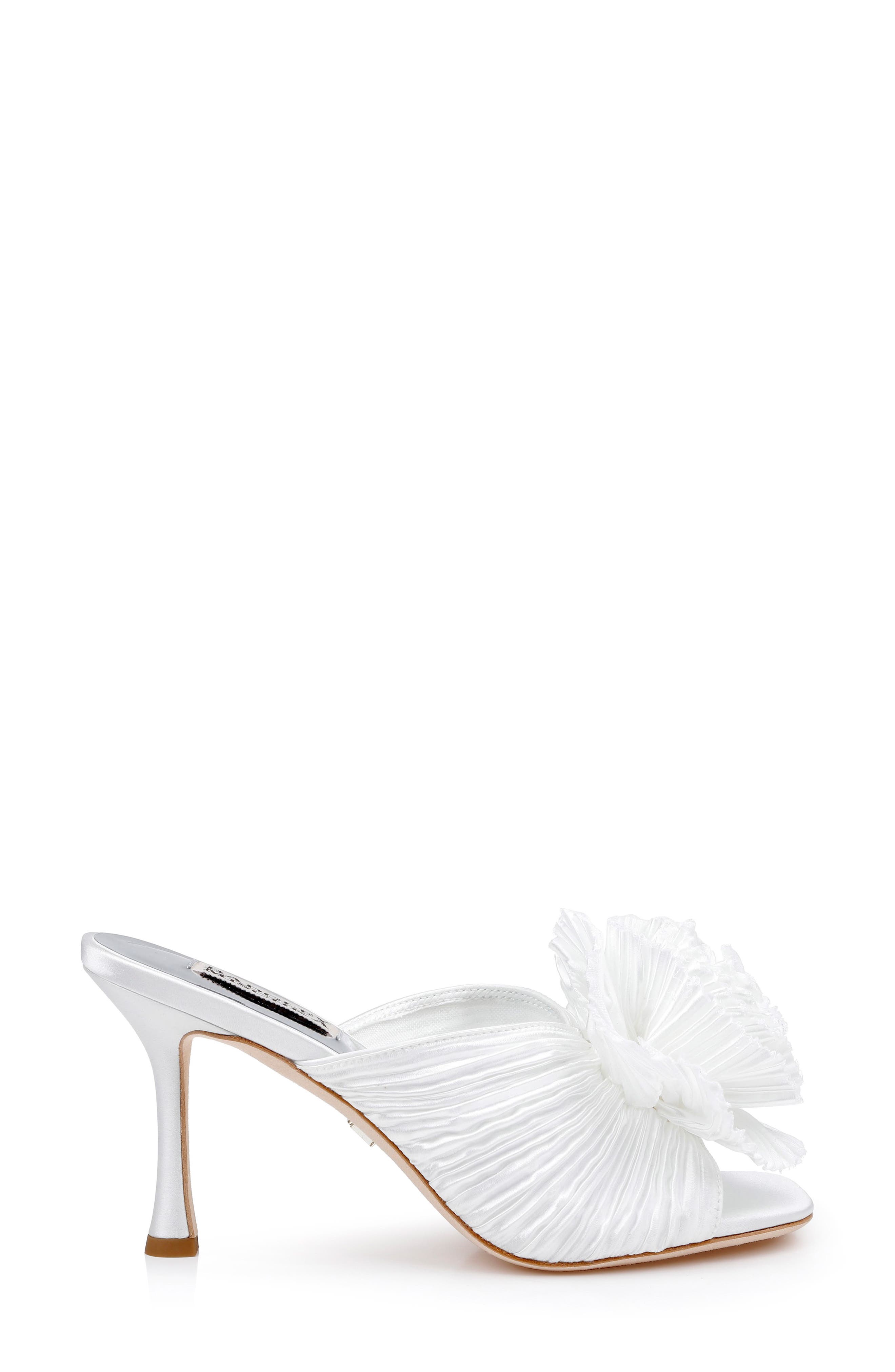Badgley Mischka Collection Blythe Slide Sandal, Alternate, color, White Satin