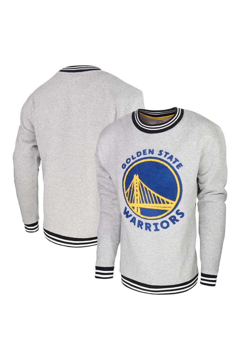 Men's Stadium Essentials Heather Gray Golden State Warriors Club Level Pullover Sweatshirt, Main, color, Heather Gray