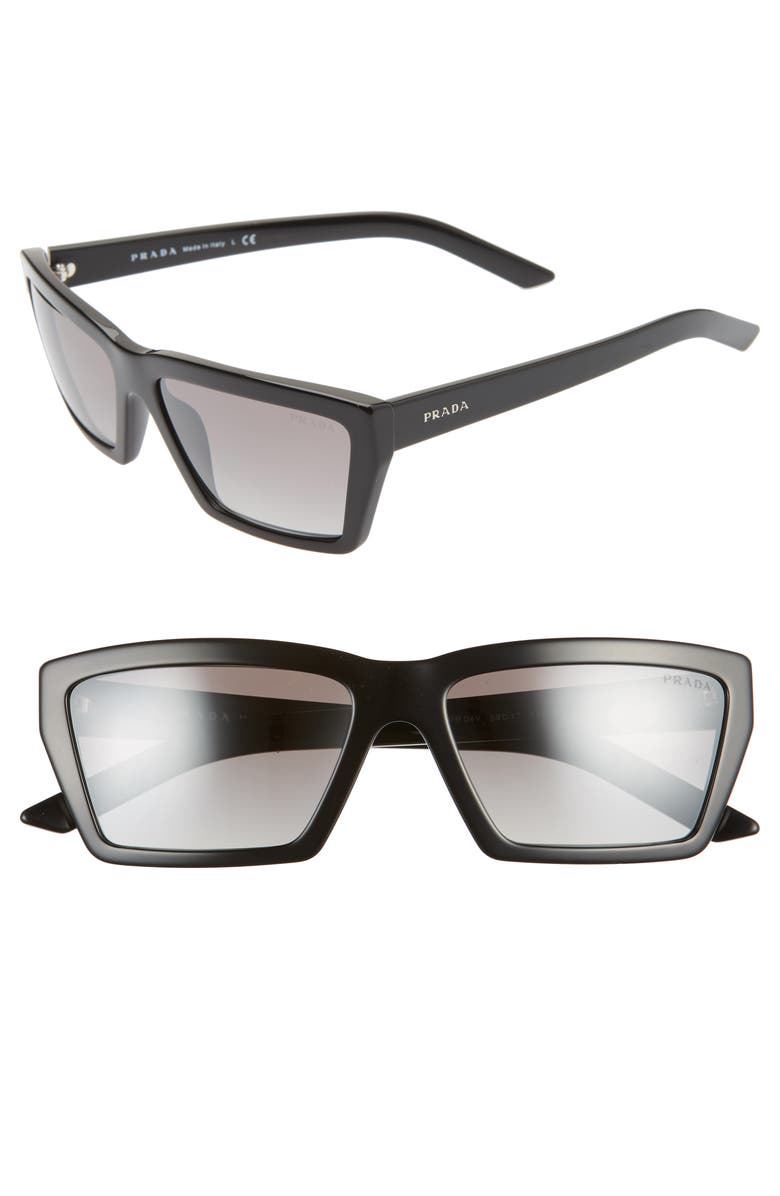 Prada 59mm Rectangle Sunglasses, Main, color,