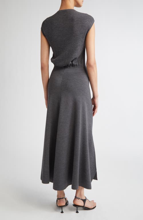 Fforme Clara Merino Wool Blend Knit Midi Dress In Gray