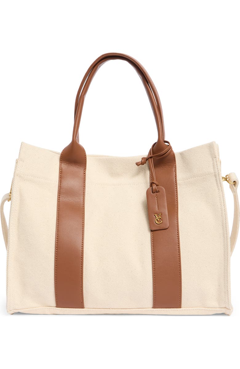 Vince Camuto Aalis Canvas Tote, Main, color, Natural