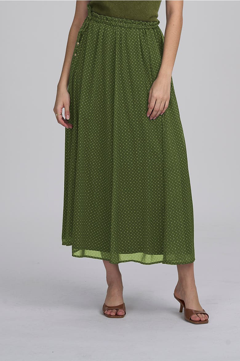 Printed Chiffon Skirt, Main, color, GREEN MULTI
