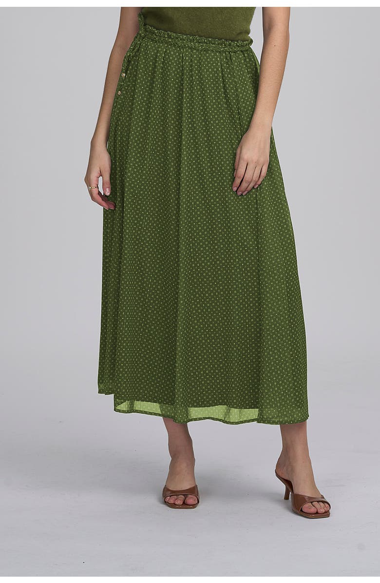 ELLE Collection Printed Chiffon Skirt, Main, color, Green Multi