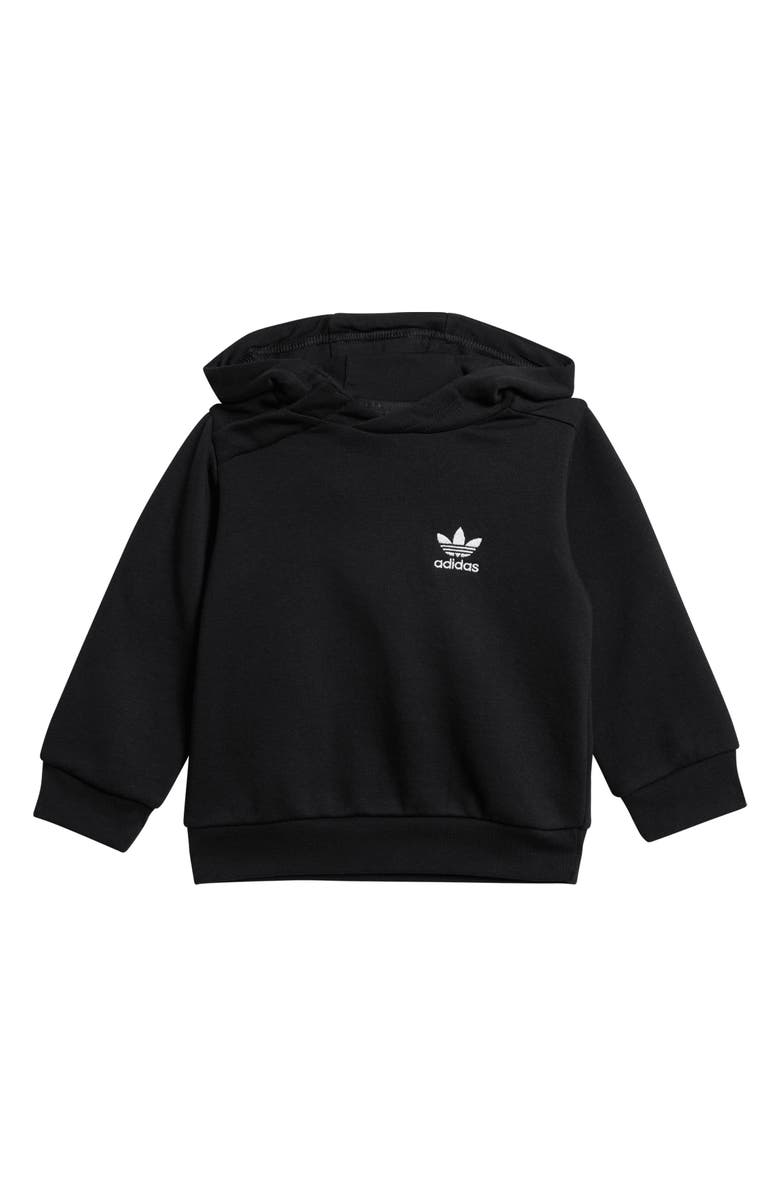 adidas Trefoil Hoodie & Cargo Joggers Set, Alternate, color, Black