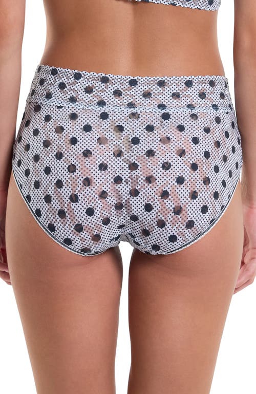 Hanky Panky Printed Signature Lace French Brief In Pinpoint White