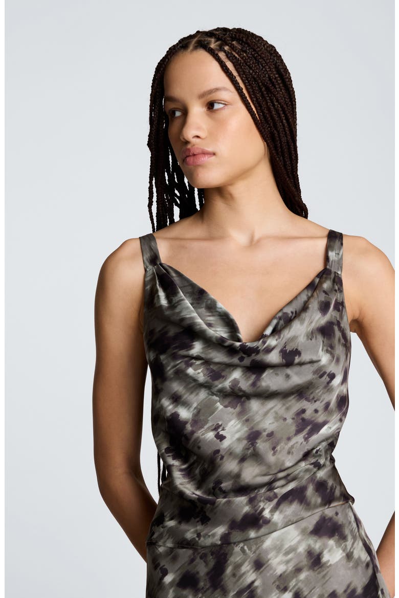 Abstract Print Cowl Neck Tank, Alternate, color, TURTLE GREEN MULTI