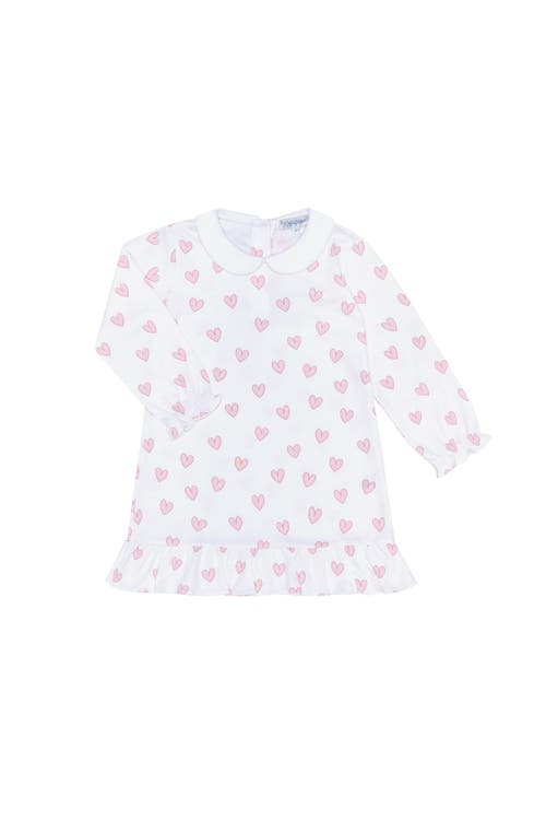 Nellapima Pink Heart Print Long Sleeve Playtime In White